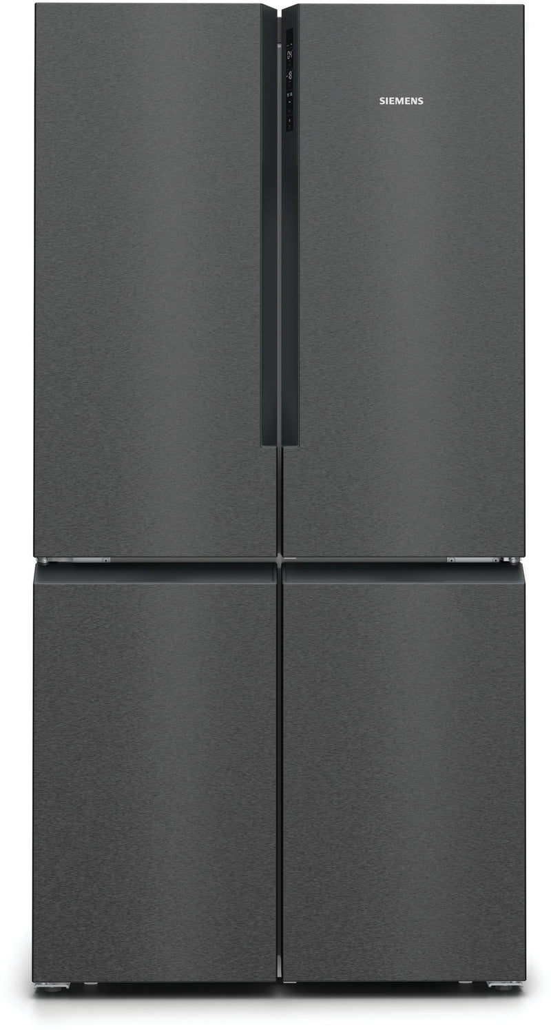 Siemens - iQ300 French door bottom freezer, multi door 183 x 90.5 cm Brushed black steel antiFingerprint KF96NAXEAG