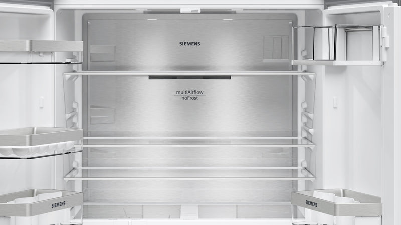 Siemens - iQ300 French door bottom freezer, multi door 183 x 90.5 cm Brushed black steel antiFingerprint KF96NAXEAG