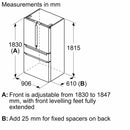 西門子 - iQ700 法式門底玻璃 183 x 90.5 公分 黑色 KF96RSBEA