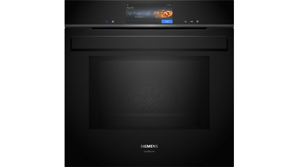Siemens - iQ700 Built-in oven with added steam and microwave function 60 x 60 cm Black - HN978GQB1B
