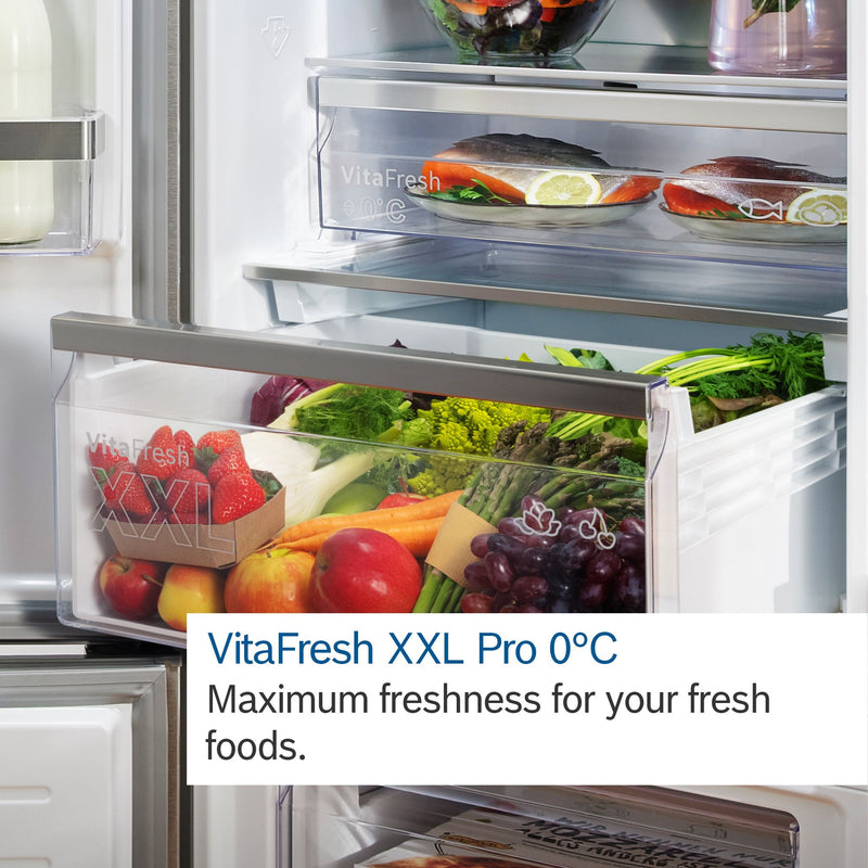 Bosch - Series 4 Set of free-standing bottom freezer and exchangeable colored door front KVN36IP3AG