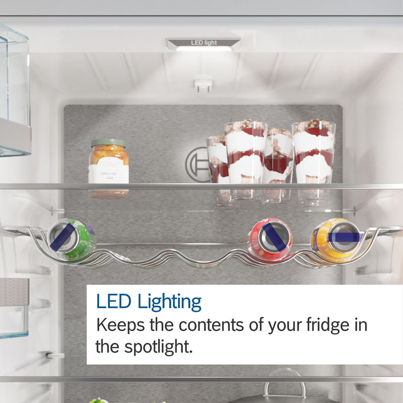 Bosch - Series 4 Built-in fridge-freezer with freezer at bottom 177.2 x 54.1 cm sliding hinge KIN86VSE0G
