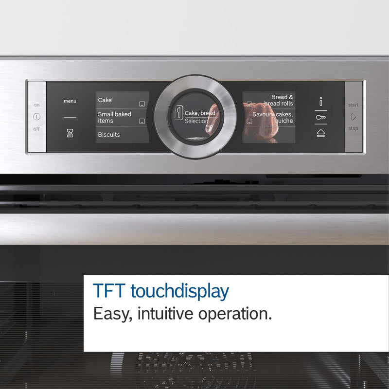 Bosch - Series 8 Built-in compact oven with microwave function 60 x 45 cm Black CMG676BB1
