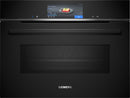 Siemens - iQ700 Built-in compact oven with microwave function 60 x 45 cm Black - CM778GNB1B