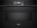 Siemens - iQ700 Built-in compact oven with microwave function 60 x 45 cm Black - CM978GNB1B