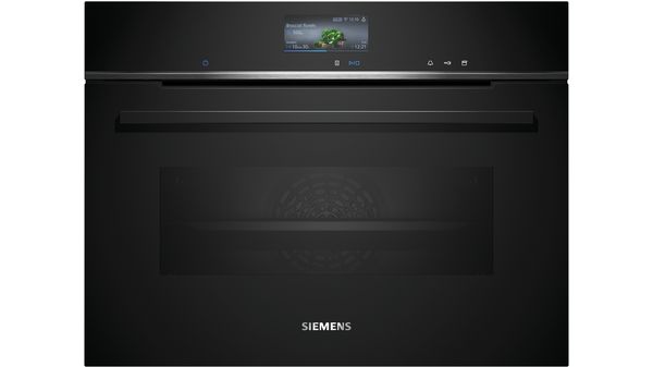 Siemens - iQ700 Built-in compact oven with steam function 60 x 45 cm Black - CS736G1B1