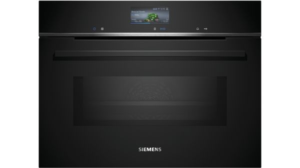 Siemens - iQ700 Built-in compact oven with microwave function 60 x 45 cm Black - CM776G1B1B