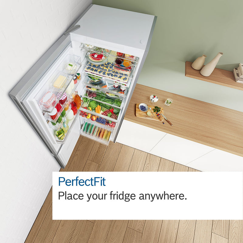 Bosch - Series 4 Free-standing fridge-freezer with freezer at bottom 203 x 70 cm Stainless steel look KGN492LDFG