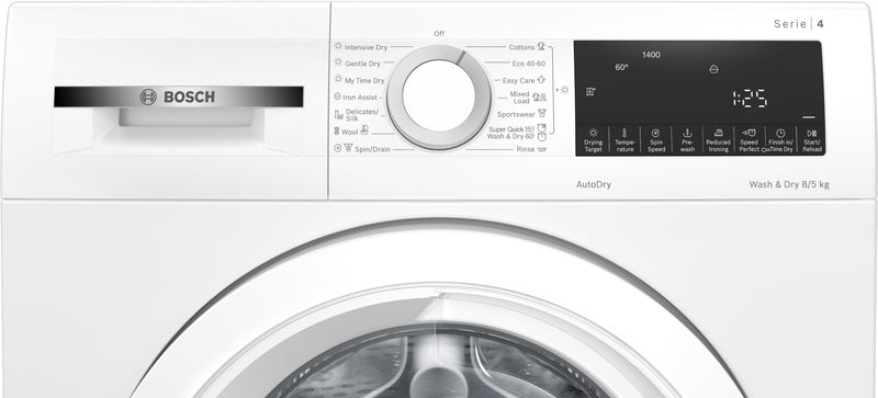 Bosch - Series 4 Washer dryer 8/5 kg 1400 rpm WNA134U8GB