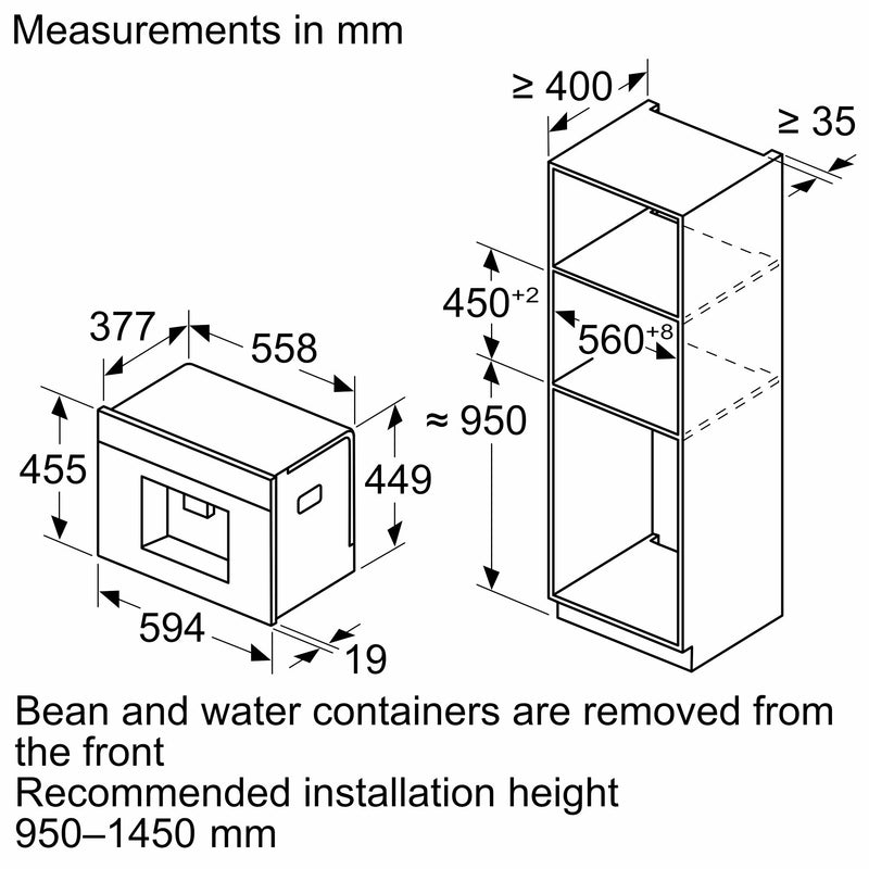 Bosch - 系列 8 內建全自動咖啡機 黑色 CTL7181B0