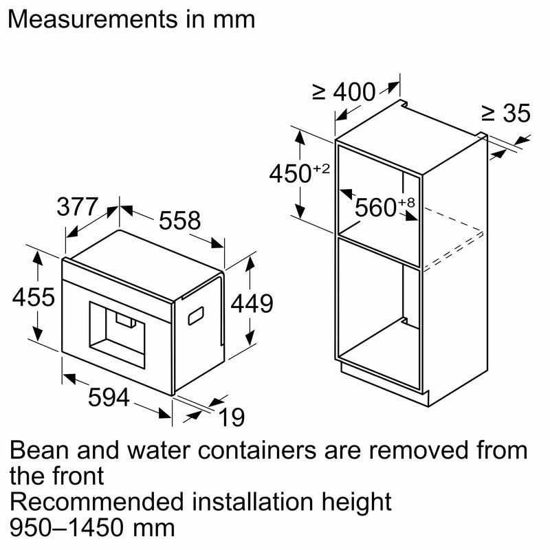 Bosch - 系列 8 內建全自動咖啡機 黑色 CTL7181B0