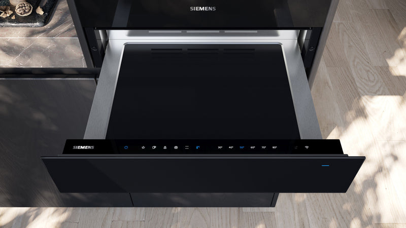 Siemens - iQ700 Built-in warming drawer 60 x 14 cm Black BI710C1B1B