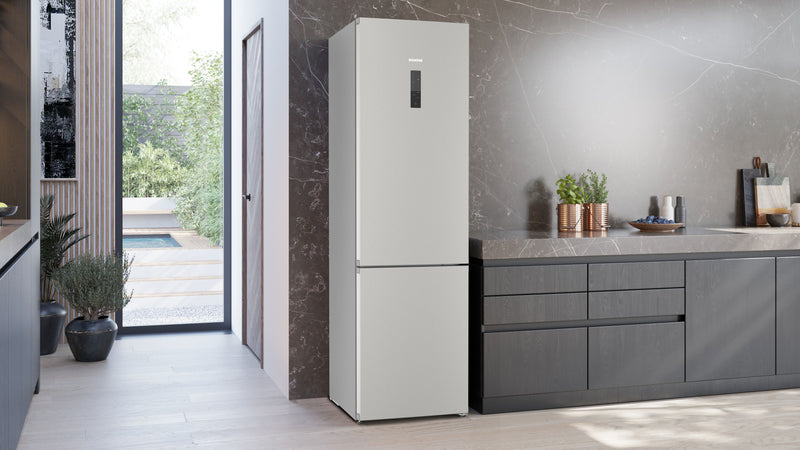 Siemens - iQ300 Free-standing fridge-freezer with freezer at bottom 203 x 60 cm Brushed steel anti-fingerprint KG39NXIBF