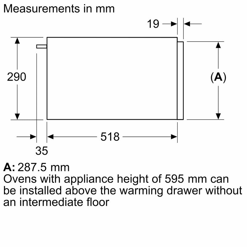 西門子 - iQ700 內建保溫抽屜 60 x 29 公分 黑色 BI710D1B1B