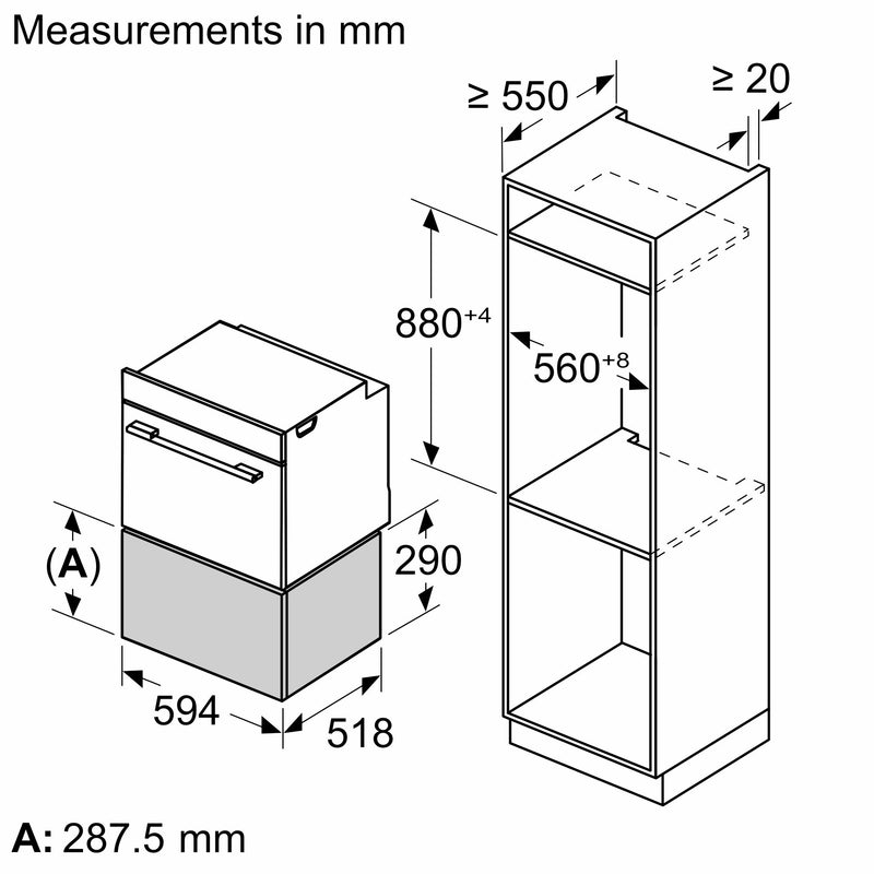 西門子 - iQ700 內建保溫抽屜 60 x 29 公分 黑色 BI710D1B1B