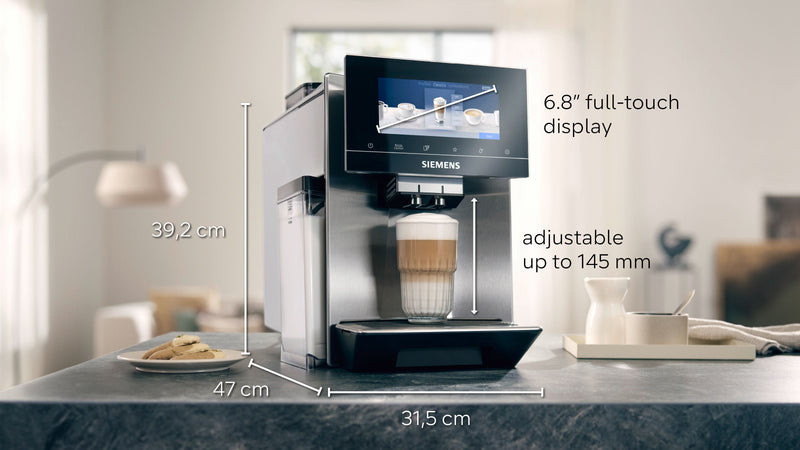 Siemens - Fully automatic coffee machine EQ900 Stainless steel, Removable water tank TQ907GB3