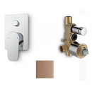 Kohler 40MM Valve System Recessed Bath Shower Trim - Square & Recessed Bath Shower Valve (Rose Gold) (K-26478T-4-RGD+K-882T-B-RGD)