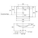 Kohler K-11479X-VC1-0 Forefront Rectangular Semi-recessed Lavatory with Single Faucet Hole