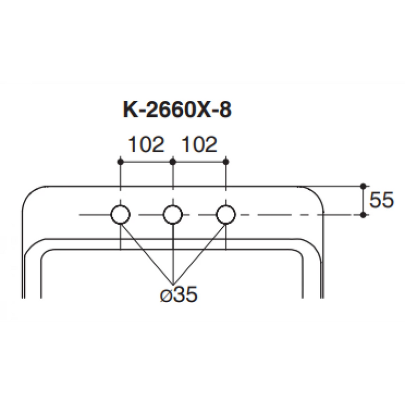 Kohler K-2660X-8-0 Forefront Rectangular Vessel Lavatory W/Faucet Deck with 8" Widespread Faucet Holes