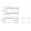 科勒K-24459T-FD-0家庭護理1.7m整體浴缸（左轉角，排水三合一）