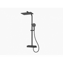 Kohler K-23860T-9-BL Urbanity+™ Thermostatic 3-way Shower Column with Single-function Showerhead (Matte Black)