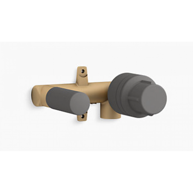 Kohler PARALLEL Single lever wall mounted basin mixer (rose gold) + Single lever wall mounted basin mixer cartridge (K-22567T-B4-RGD+K-28028T-NA)