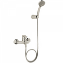 Kohler K-7686T-4-BN July Wall Mounted Bathtub with Shower Head (4-way Hand Shower) (Roman Silver)