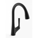 科勒 K-77748K-4-BL Malleco 下拉式廚房感應水龍頭 (黑色)