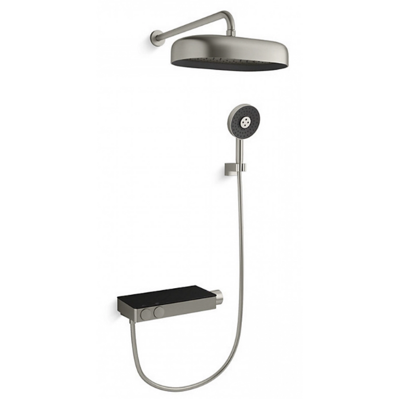 Kohler K-26329T-9-BN ANTHEM Dual Wall Mount Thermostatic Dual Shower Faucet (Roman Silver)