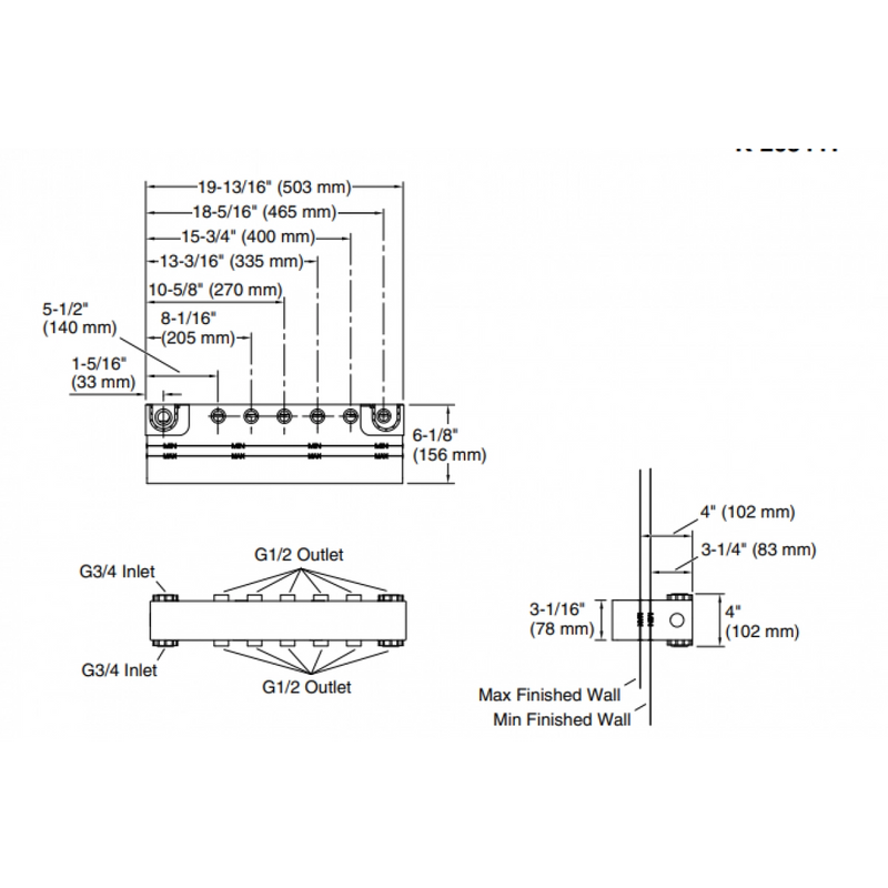 Kohler K-26344T-NA ANTHEM 6-Way Embedded Mechanical Thermostat Cartridge