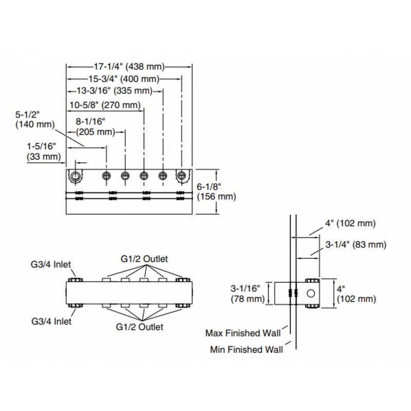Kohler K-26343T-NA ANTHEM 5-Way Embedded Mechanical Thermostat Cartridge