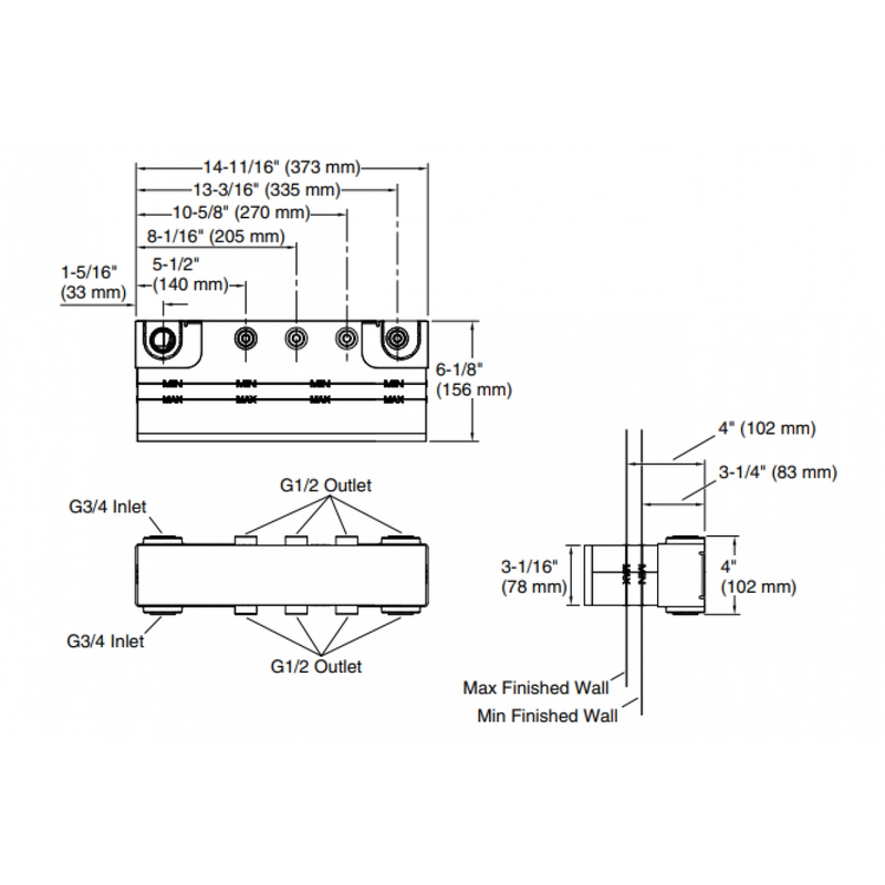 Kohler K-26342T-NA ANTHEM 4-Way Embedded Mechanical Thermostat Cartridge