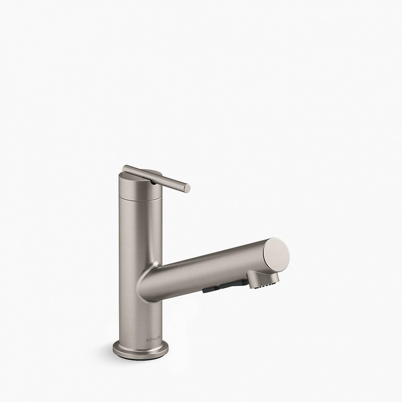 Kohler K-22976K-4-VS Crue® Pull-down kitchen sink faucet with three-function sprayhead (Vibrant Stainless)