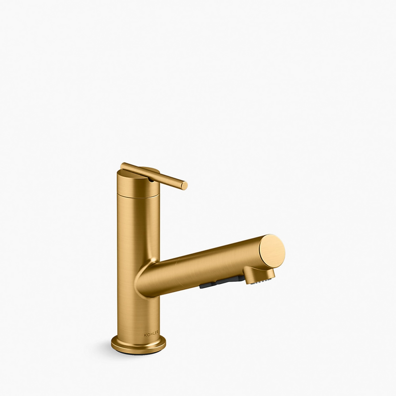 Kohler K-22976K-4-2MB Crue® Pull-down kitchen sink faucet with three-function sprayhead (Roman Brass)