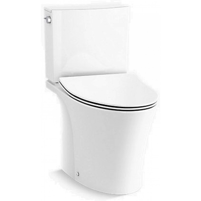 Kohler K-23627H-0 Veil™ Two-piece Compact Elongated Toilet with Skirted Trapway, Dual-flush