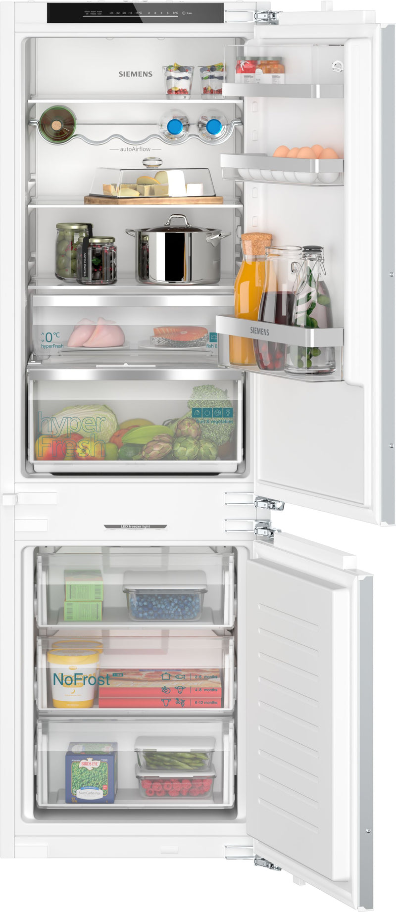 Siemens - iQ500 Built-in fridge-freezer with freezer at bottom 177.2 x 55.8 cm soft close flat hinge KI86NADD0