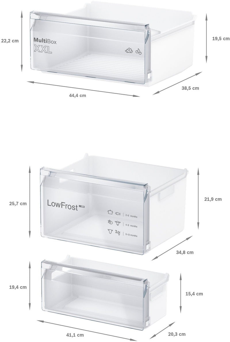 Bosch - Series 2 Built-in fridge-freezer with freezer at bottom 177.2 x 54.1 cm sliding hinge KIV87NSE0G