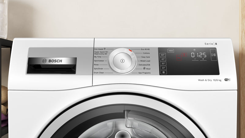 Bosch - Series 8 Washer dryer 10/6 kg 1400 rpm WDU8H541GB