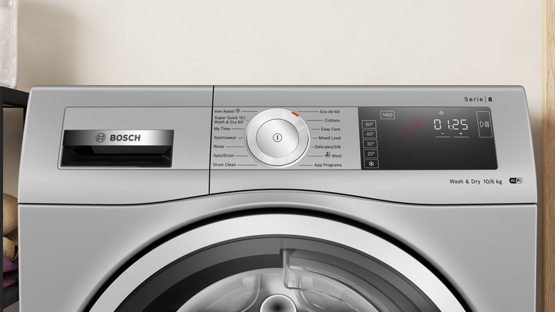 Bosch - Series 8 Washer dryer 10/6 kg 1400 rpm WDU8H549GB