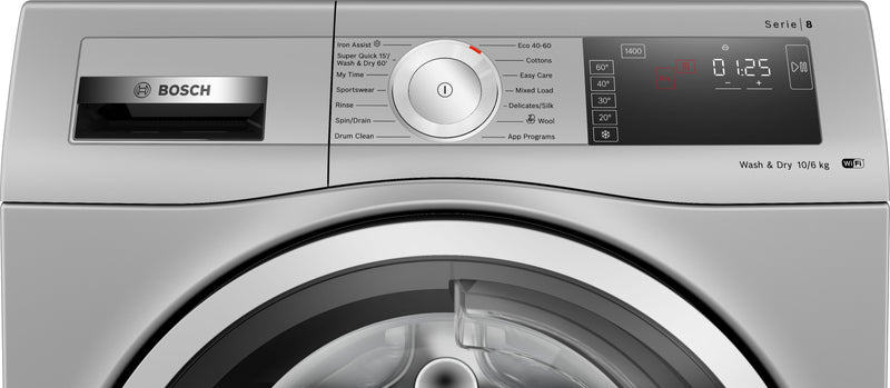 Bosch - Series 8 Washer dryer 10/6 kg 1400 rpm WDU8H549GB