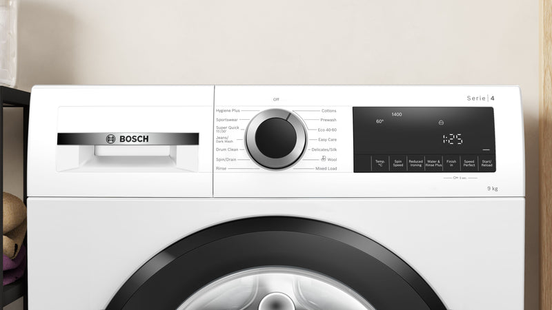 Bosch - Series 4 Washing machine, front loader 9 kg 1400 rpm WGG04409GB