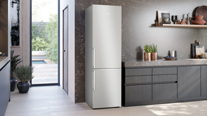 Siemens - iQ500 Free-standing fridge-freezer with freezer at bottom 203 x 60 cm Brushed steel anti-fingerprint KG39NAIAT