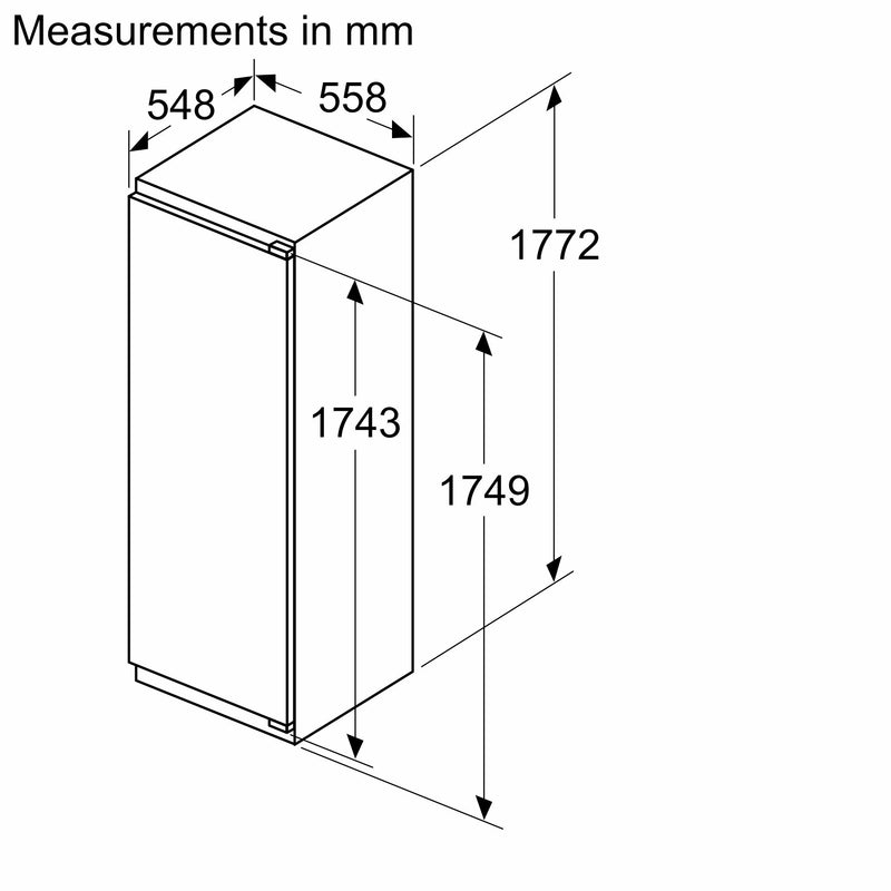 Bosch - 系列 4 內置冰箱 177.5 x 56 公分平鉸鏈 KIR81VFE0G