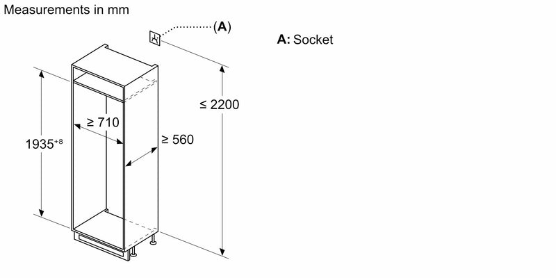 Bosch - 系列 4 內置冷藏冷凍櫃，冷凍室位於底部 193.5 x 70.8 公分平鉸鏈 KBN96VFE0G