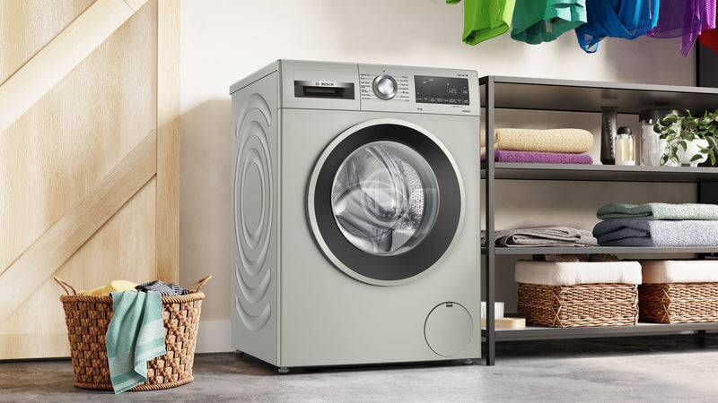 Bosch - Series 6 Washing machine, front loader 10 kg 1400 rpm, Silver inox WGG245S2GB