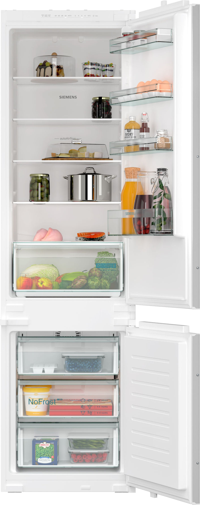 Siemens - iQ100 Built-in fridge-freezer with freezer at bottom 193.5 x 54.1 cm sliding hinge KI96NNSE0