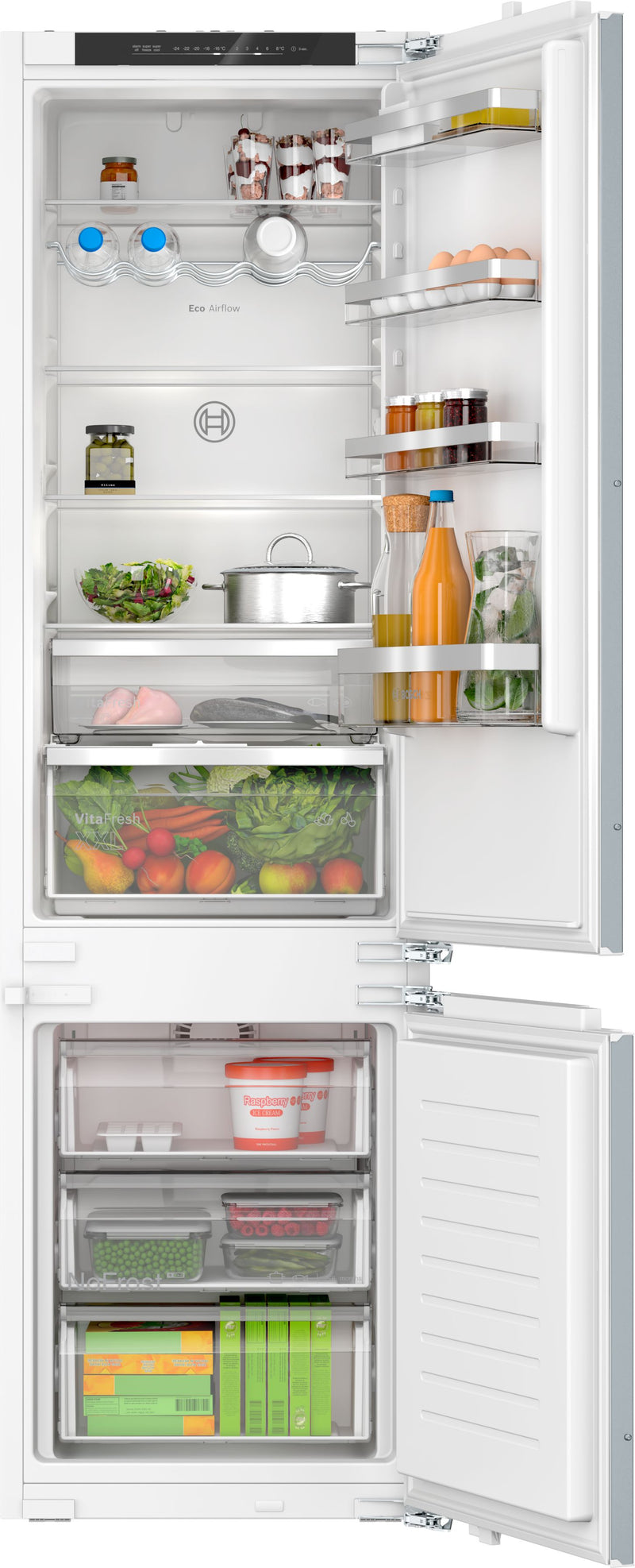 Bosch - Series 4 Built-in fridge-freezer with freezer at bottom 193.5 x 55.8 cm flat hinge KIN96VFD0