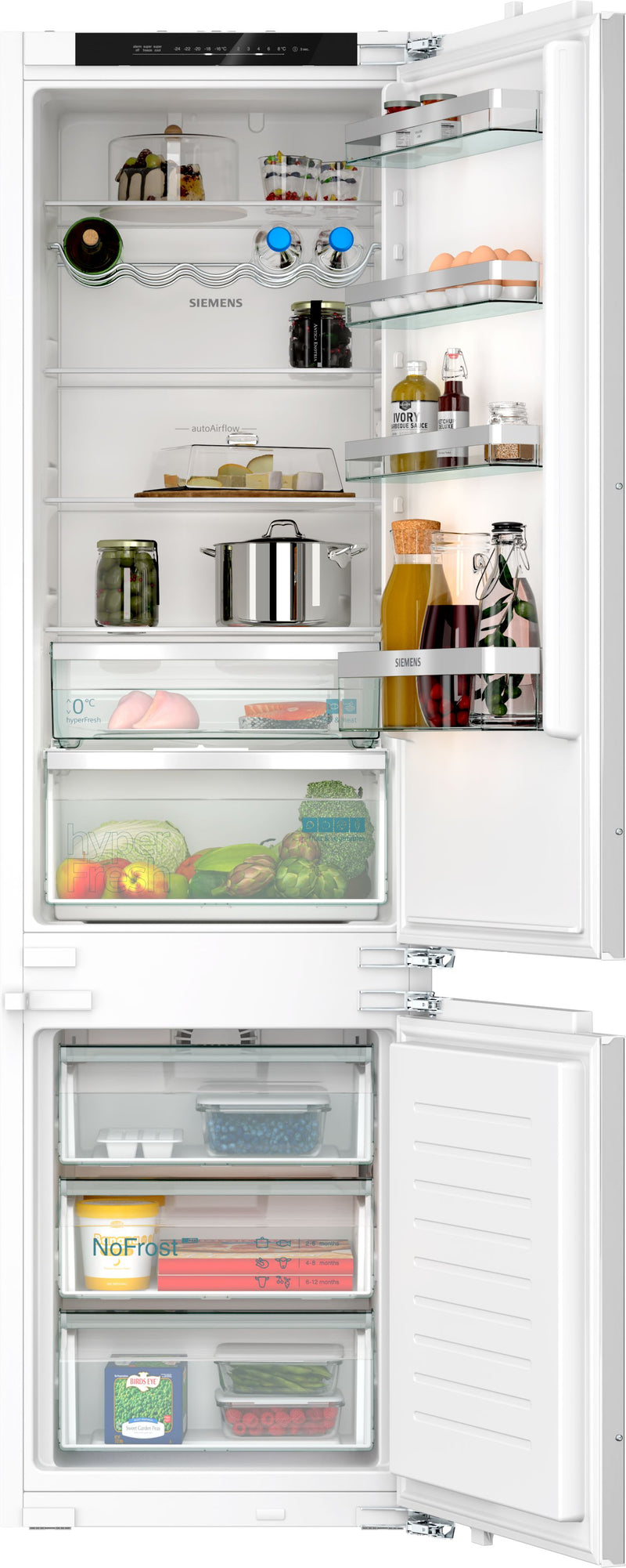 Siemens - iQ300 Built-in fridge-freezer with freezer at bottom 193.5 x 55.8 cm flat hinge KI96NVFD0