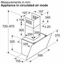 Bosch - Series 2 Wall-mounted cooker hood 60 cm clear glass black printed DWK65DK60B