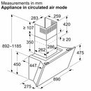 Bosch - Series 8 Wall-mounted cooker hood 90 cm clear glass black printed DWK91LT60B